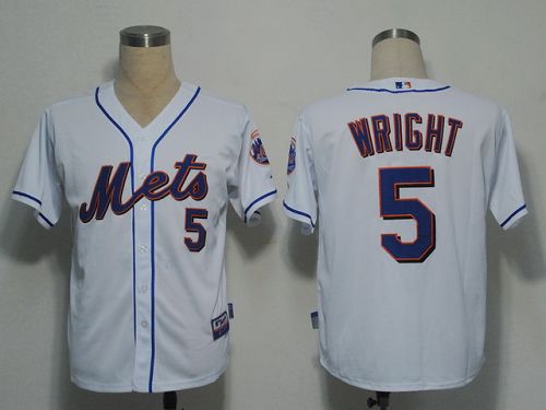 New York Mets #5 David Wright White Cool Base Stitched MLB Jersey - Click Image to Close
